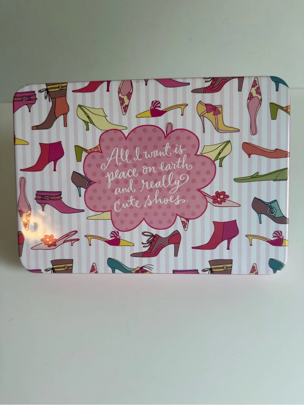 Vintage 2005 Hallmark Shoebox Shoe Lover Note Card Set Tin Magnets Seals NOS